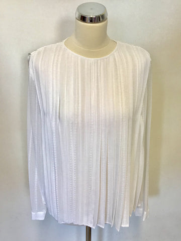 BRAND NEW MARKS & SPENCER AUTOGRAPH WHITE PLEATED TOP SIZE 10