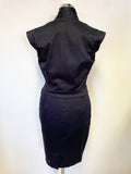 BRAND NEW REISS SUZY NAVY PLEATED WRAP PENCIL DRESS SIZE 10