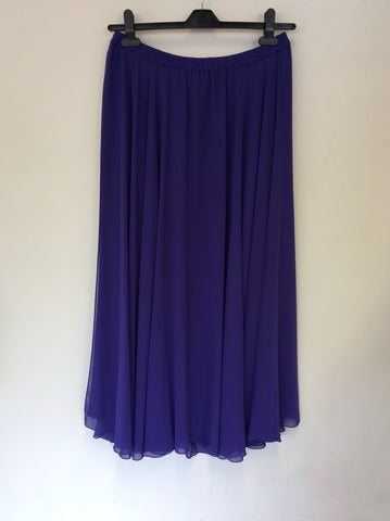 JACQUES VERT PURPLE FLOATY LONG SKIRT SIZE L