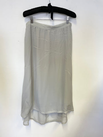 POETRY GREY SILK MIDI LENGTH A LINE SKIRT SIZE 16