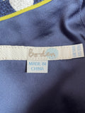 BODEN NAVY BLUE & WHITE SPOT SLEEVELESS PENCIL DRESS SIZE 14R