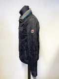 SUPERDRY BLACK QUILTED ZIP UP JACKET SIZE L
