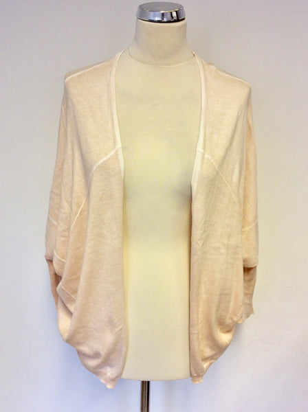 OUI PALE PEACH COTTON BATWING CARDIGAN SIZE 10