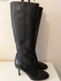 HOBBS DARK BROWN LEATHER KNEE LENGTH BOOTS SIZE 6/39