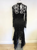 BRAND NEW CHIC BOUTIQUE ROSE BLACK LACE LONG SLEEVE SPECIAL OCCASION DRESS SIZE L