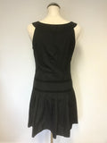 WHISTLES BLACK SLEEVELESS DROP WAIST FIT & FLARE DRESS SIZE 10