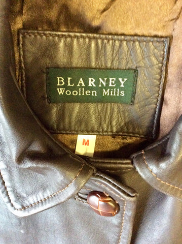 BLARNEY WOOLLEN MILLS BROWN LEATHER JACKET SIZE M