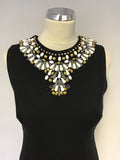 Milly Of New York Black Beaded Neckline Pencil Dress Size M