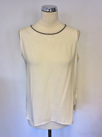 PAUL SMITH IVORY SILK SLEEVELESS VEST TOP SIZE 44 UK 12