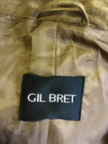 GIL BRET TAN SUEDE BUTTON FASTEN JACKET SIZE 20