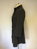 ALL SAINTS DARK GREY MILITARY STYLE WOOL BLEND COAT SIZE S