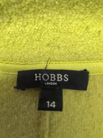 HOBBS LIME GREEN MERINO WOOL UNLINED JACKET SIZE 14