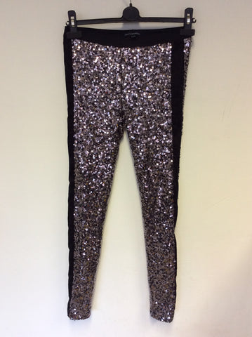 BRAND NEW FRENCH CONNECTION BRONZE SEQUIN LEGGINGS SIZE 6