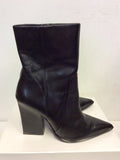 MARKS & SPENCER AUTOGRAPH BLACK LEATHER ANKLE BOOTS SIZE 5.5/38.5