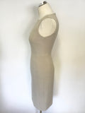 HOBBS BEIGE SLEEVELESS PENCIL DRESS SIZE 8