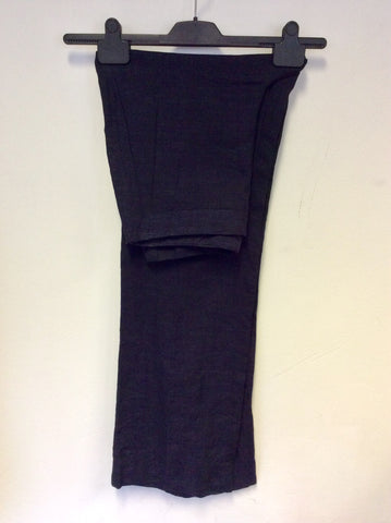 HOBBS DARK BLUE LINEN TROUSERS SIZE 8