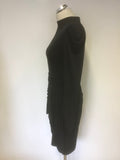 BRAND NEW LIPSY BLACK STRETCH DRAPE LONG SLEEVE OCCASION DRESS SIZE 14