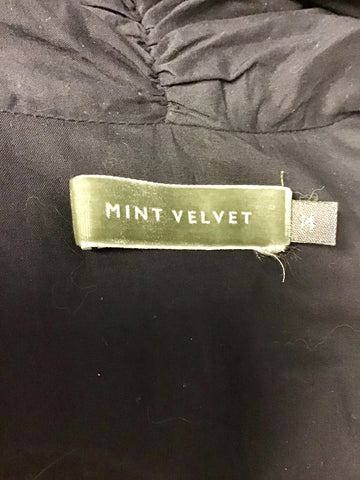 MINT VELVET BLACK,BEIGE & BROWN PRINT WRAP DRESS SIZE 14