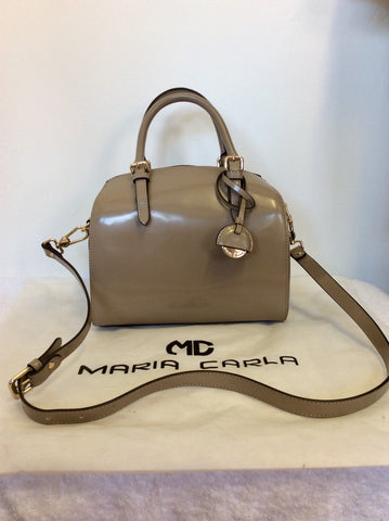 BRAND NEW MARIA CARLA HIGH GLOSS BEIGE SHOULDER / HANDBAG