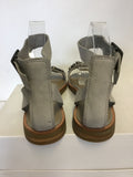 BRAND NEW MARKS & SPENCER AUTOGRAPH GREY JEWEL TRIM LEATHER FLAT SANDALS SIZE 5/38