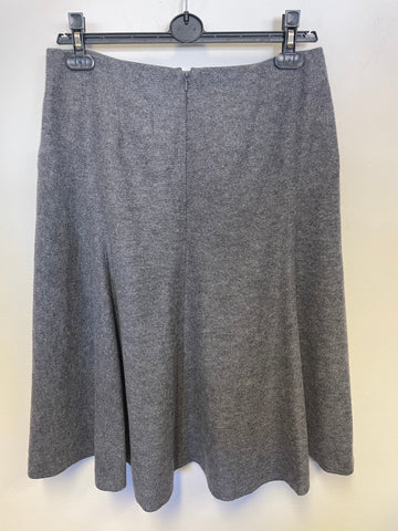 HOBBS GREY WOOL MIX FLARED SKIRT SIZE 12