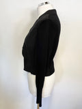 MINT VELVET BLACKKNIT WITH LINEN BLEND CONTRAST SHORT JACKET SIZE 10
