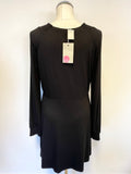BRAND NEW BODEN BLACK STRETCH LONG SLEEVED A LINE DRESS SIZE 12