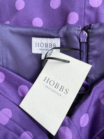 BRAND NEW WITH TAGS HOBBS INVITATION PIPA AMETHYST SPOT SLEEVELESS PENCIL DRESS SIZE 12