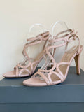 MINT VELVET ALI NUDE LEATHER STRAPPY HEEL SANDALS SIZE 8/41