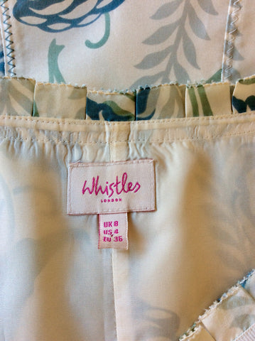 WHISTLES CREAM FLORAL PRINT SILK SPECIAL OCCASION DRESS SIZE 8