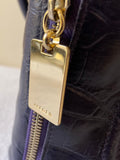 JAEGER DARK PURPLE LEATHER SHOULDER BAG