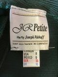 VINTAGE JOSEPH RIBKOFF DARK GREEN MILITARY BUTTON STLE PENCIL DRESS SIZE 10 PETITE