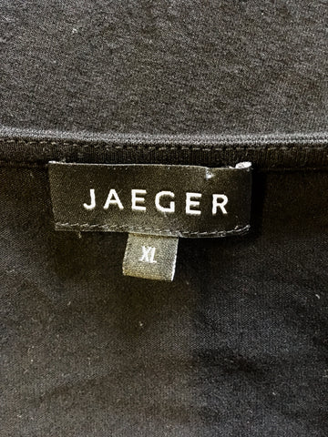 JAEGER BLACK SCOOP NECK 3/4 SLEEVE TOP SIZE XL