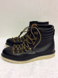 FRANK WRIGHT DARK BLUE LEATHER LACE UP ANKLE BOOTS SIZE 8/42