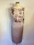 BRAND NEW VERA MONT OYSTER BEIGE & PINK PENCIL DRESS & BOLERO JACKET SIZE 8