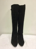 MODA IN PELLE BLACK SUEDE KNEE LENGTH HEELS SIZE 7.5/41