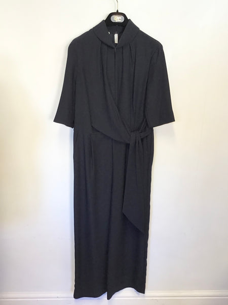 HOBBS NAVY BLUE WRAP ACROSS SPECIAL OCCASION JUMPSUIT SIZE 12