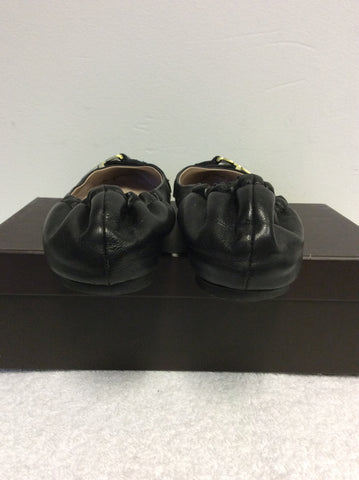 MULBERRY TILLIE BLACK LEATHER BALLERINA FLATS SIZE 7/40