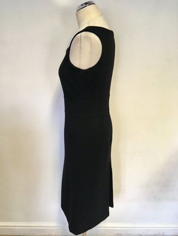 HOBBS BLACK SLEEVELESS WOOL PENCIL DRESS SIZE 10