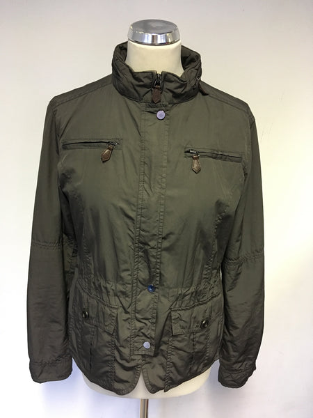 MASSIMO DUTTI BROWN ZIP UP JACKET WITH CONCEALED HOOD SIZE L