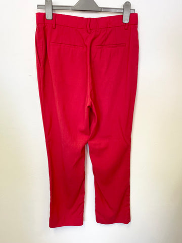 PAUL SMITH RED 100% WOOL TAPERED LED TROUSERS SIZE 44 UK 12