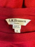 LK BENNETT MICHI RED & PINK SHORT SLEEVED FINE KNIT TOP SIZE S