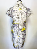 NOA NOA MULTI COLOURED PRINT SILK & COTTON BLEND CAP SLEEVE SHIRT DRESS SIZE 36 UK 8/10