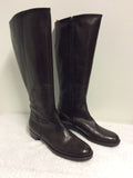 NIC DEAN DARK BROWN LEATHER KNEE LENGTH BOOTS WIDER FIT SIZE 7.5/41