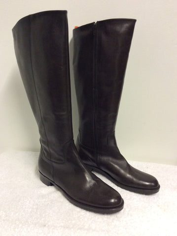 NIC DEAN DARK BROWN LEATHER KNEE LENGTH BOOTS WIDER FIT SIZE 7.5/41