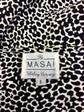 THE MASAI CLOTHING COMPANY BLACK & WHITE PRINT TUNIC TOP SIZE L