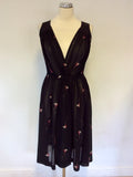 MULBERRY BLACK KITE PRINT SILK DRESS SIZE 10