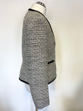 JAEGER BLACK & WHITE TWEED JACKET & SKIRT SUIT SIZE 14/16