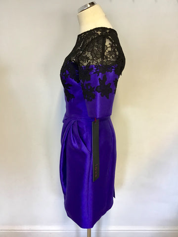 BRAND NEW LOVE BLUE & BLACK LACE SPECIAL OCCASION DRESS SIZE 14