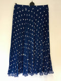 PARIS ATELIER & OTHER STORIES BLUE FLORAL & SPOT PRINT LONG PLEATED SKIRT SIZE 10